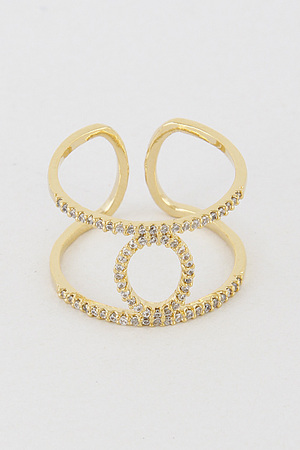 Rhinestone Open Cut Ring 7BAB3